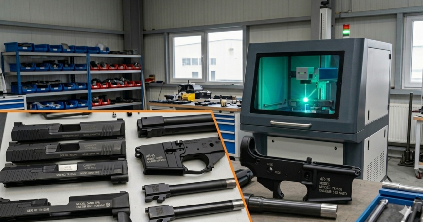 lazer markalama ile silah parçalarında markalama